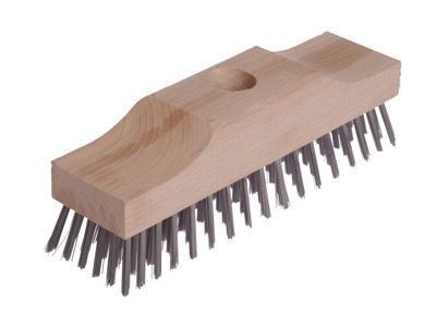 Lessmann LES148101 Raised Wooden Stock Broom Head 6 Row Steel Wire 220 x 60mm