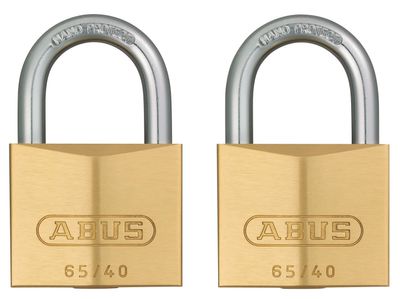 ABUS Mechanical ABU6540TC 65/40mm Brass Padlock Twin Carded