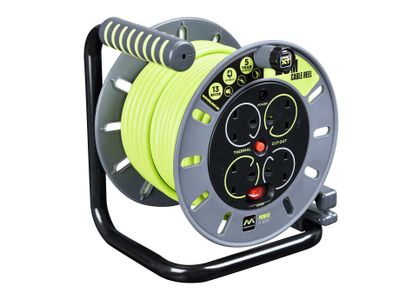Masterplug MSTOMU25134 PRO-XT Open Cable Reel 240V 13A 4-Socket 25m