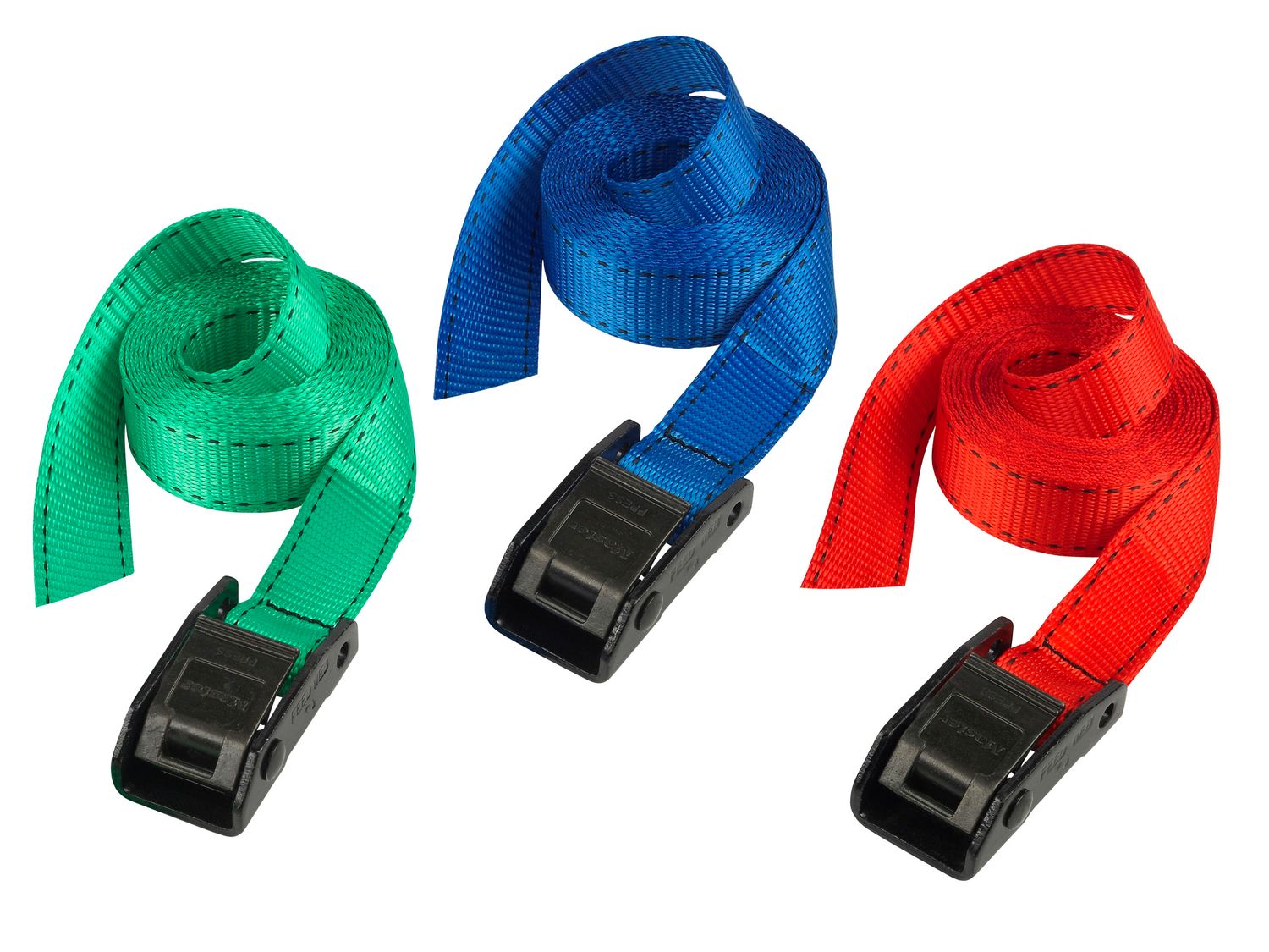 Master Lock MLK3110ECOL Lashing Strap with Metal Buckle, Coloured 2.5m 150kg (Pack 2)
