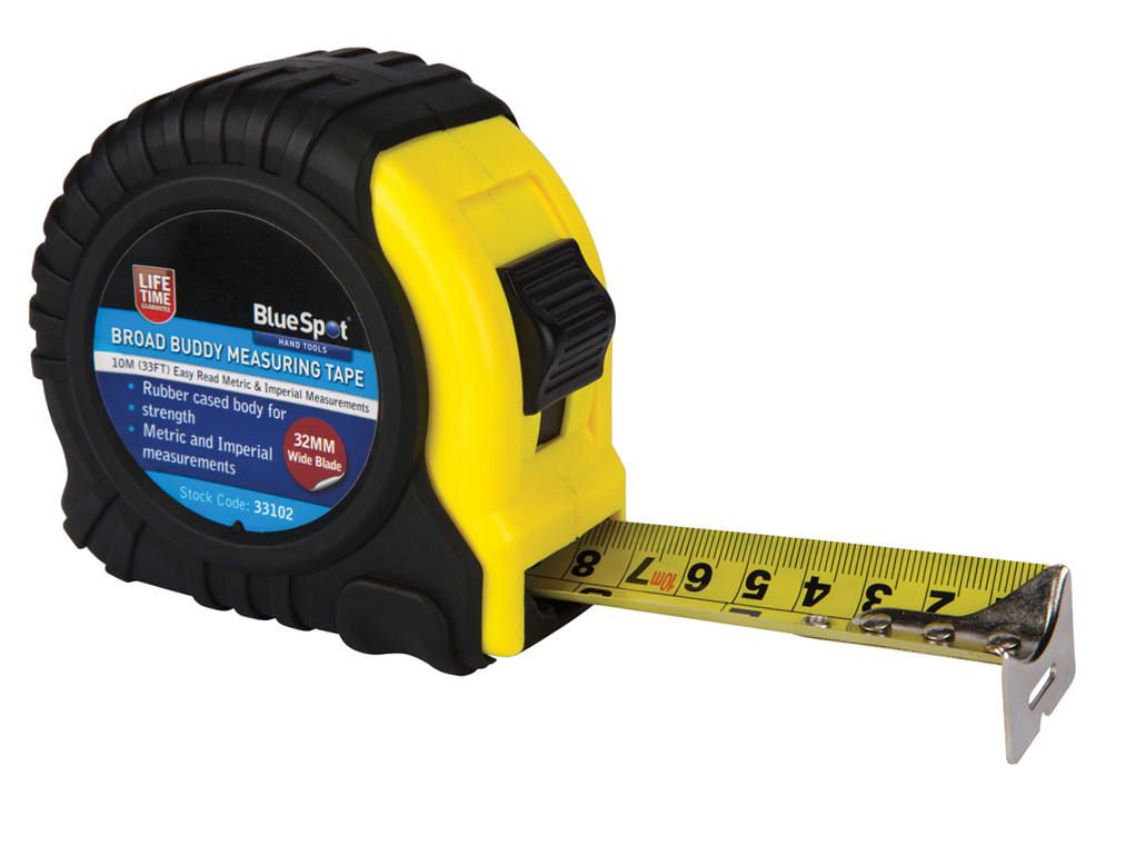 BlueSpot Tools B/S33102 Broad Buddy Pocket Tape 10m/33ft (Width 32mm)