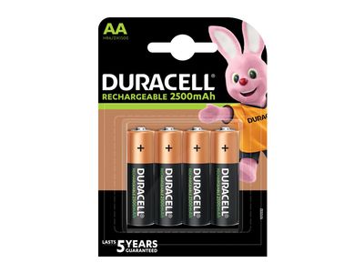 Duracell DURS7661 AA Cell 2500Mah Rechargeable Batteries (Pack 4)