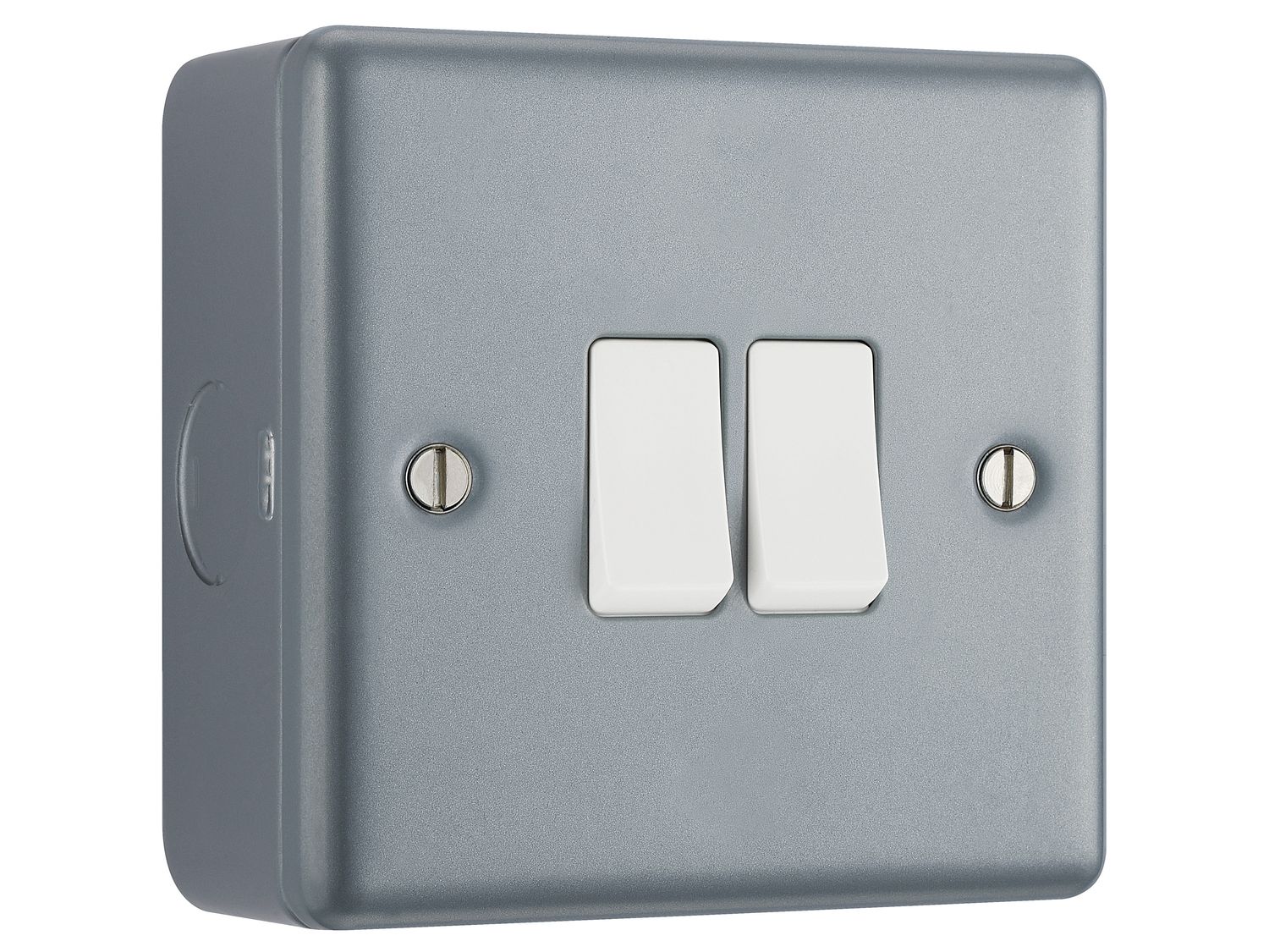 Masterplug MSTMC542 Metal Clad 2-Gang 2-Way Light Switch