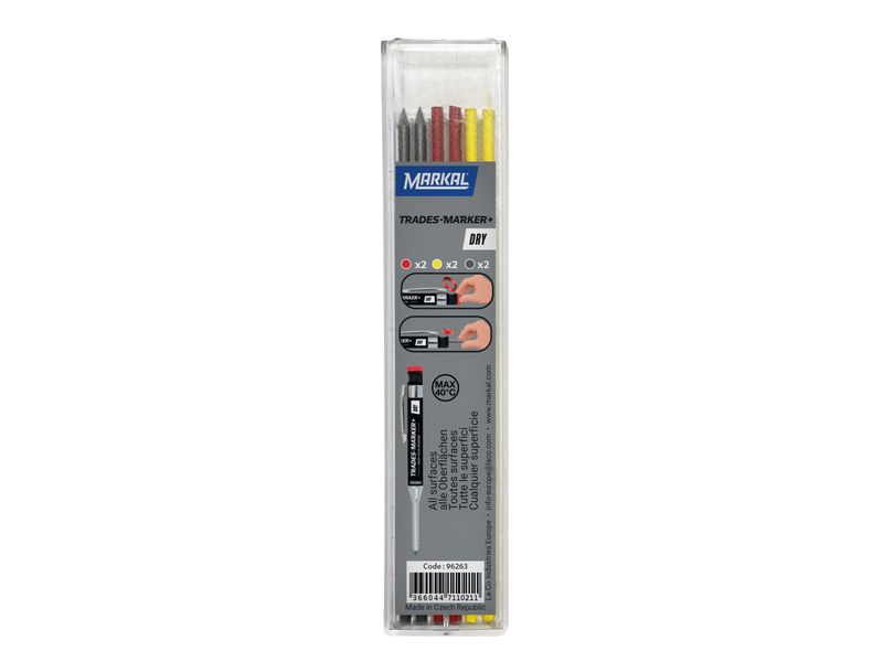 Markal MKL96263 TRADES-MARKER DRY Assorted Refills (Pack 6)
