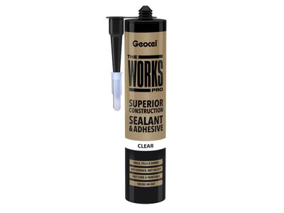 Geocel GEO6001241 THE WORKS PRO Sealant &amp; Adhesive Clear 290ml