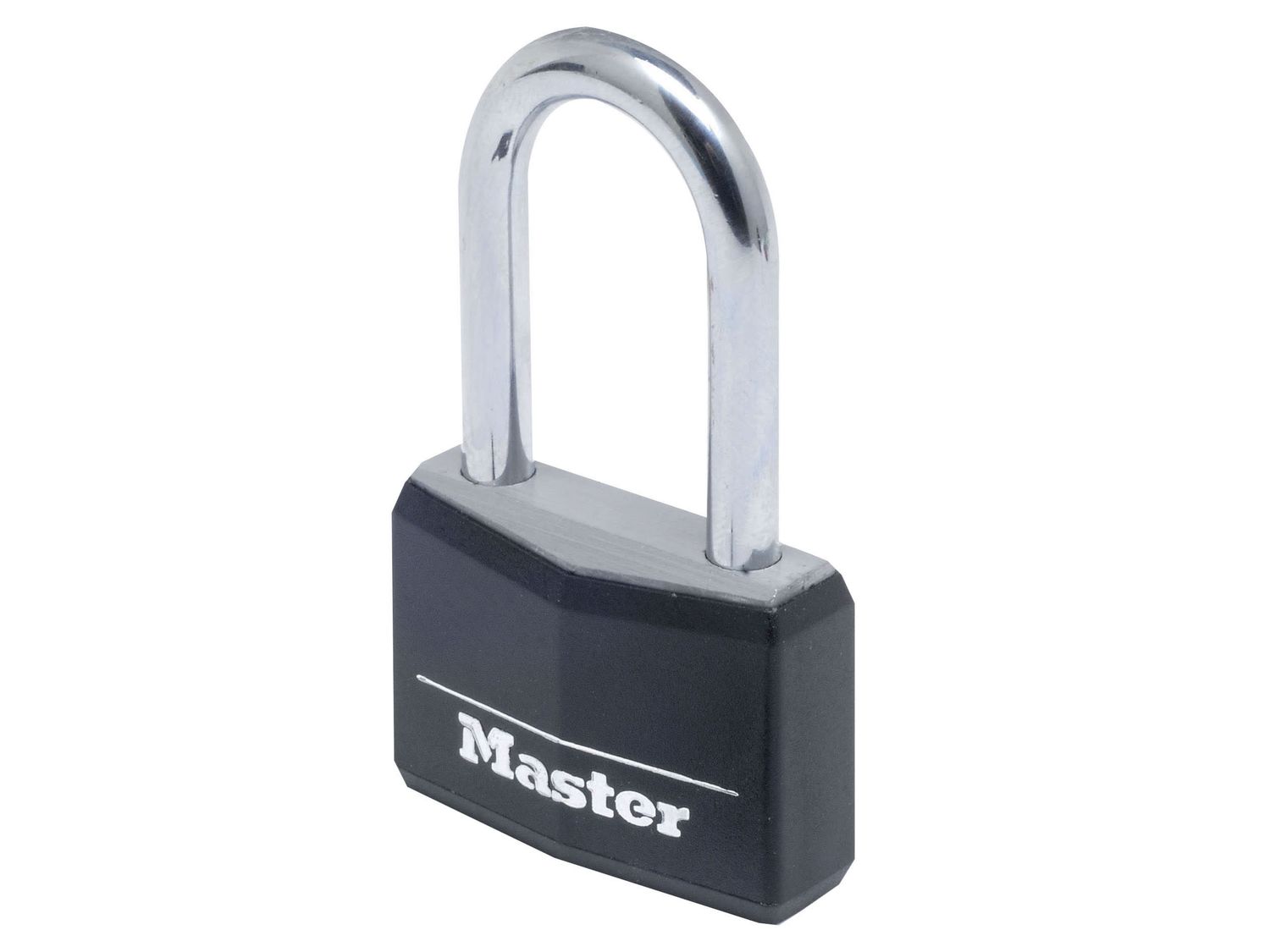Master Lock MLK9140BLKLF Aluminium Black Vinyl Cover 40mm Padlock 4-Pin - 38mm Shackle