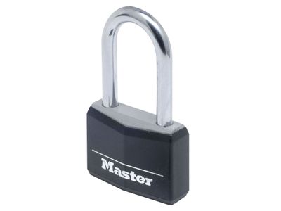 Master Lock MLK9140BLKLF Aluminium Black Vinyl Cover 40mm Padlock 4-Pin - 38mm Shackle