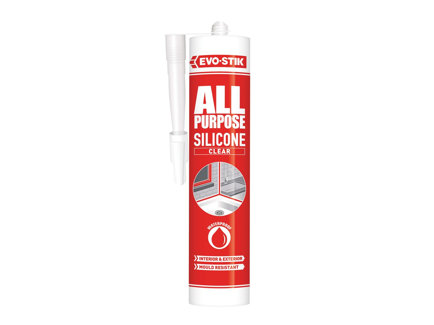 EVO-STIK EVOAPFSSC 112896 All Purpose Flex Silicone Sealant Clear C20