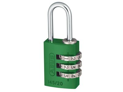 ABUS Mechanical ABU14520GRE 145/20 20mm Aluminium Combination Padlock Green 46571