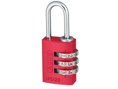 ABUS Mechanical ABU14520RED 145/20 20mm Aluminium Combination Padlock Red 46569