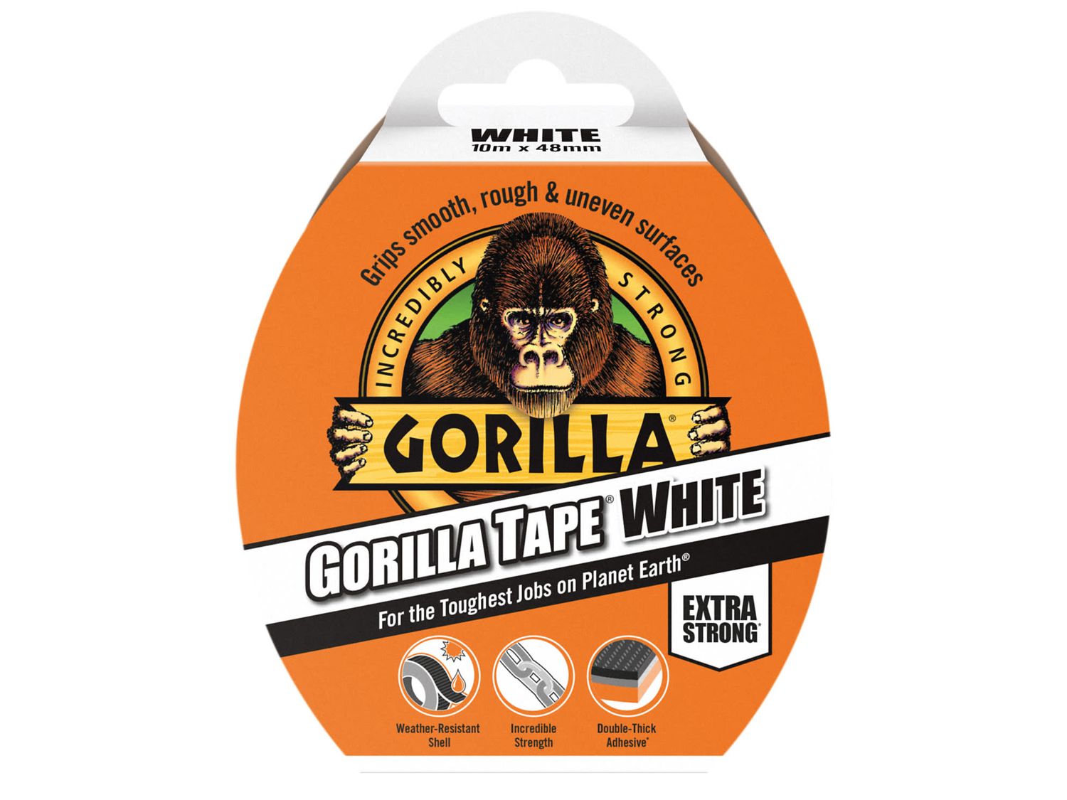 Gorilla Glue GRGCLOTHWH Gorilla Tape 48mm x 10m White