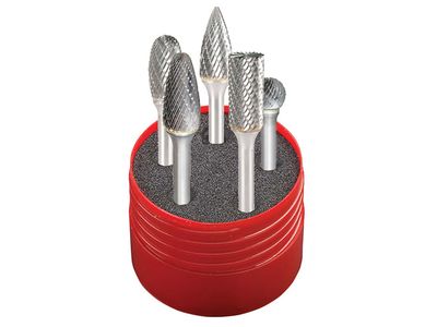 Dormer DOR88001 Solid Carbide Rotary Burr Cylindrical Set 5 Piece