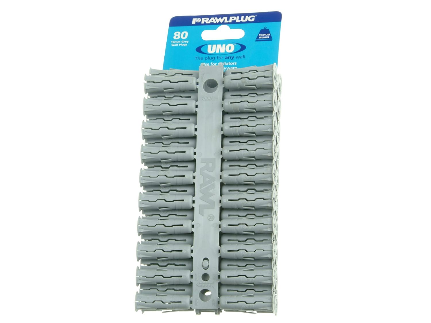 Rawlplug RAW68615 Grey UNO Plugs 10 x 36mm (Card 80)