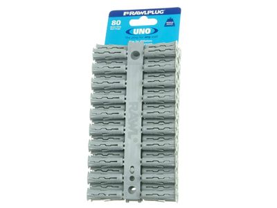 Rawlplug RAW68615 Grey UNO Plugs 10 x 36mm (Card 80)