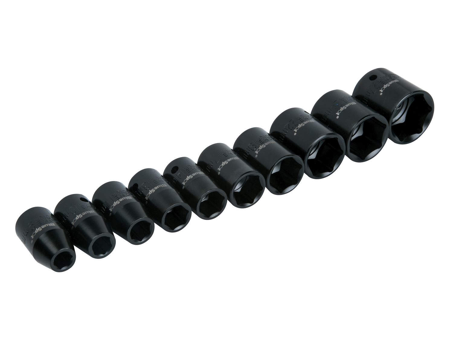 BlueSpot Tools B/S1537 1/2in Metric Impact Socket Set 9-27mm, 10 Piece