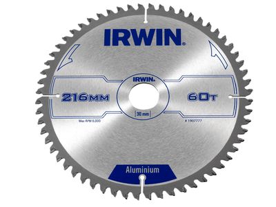 IRWIN IRW1907777 Professional Aluminium Circular Saw Blade 216 x 30mm x 60T TCG
