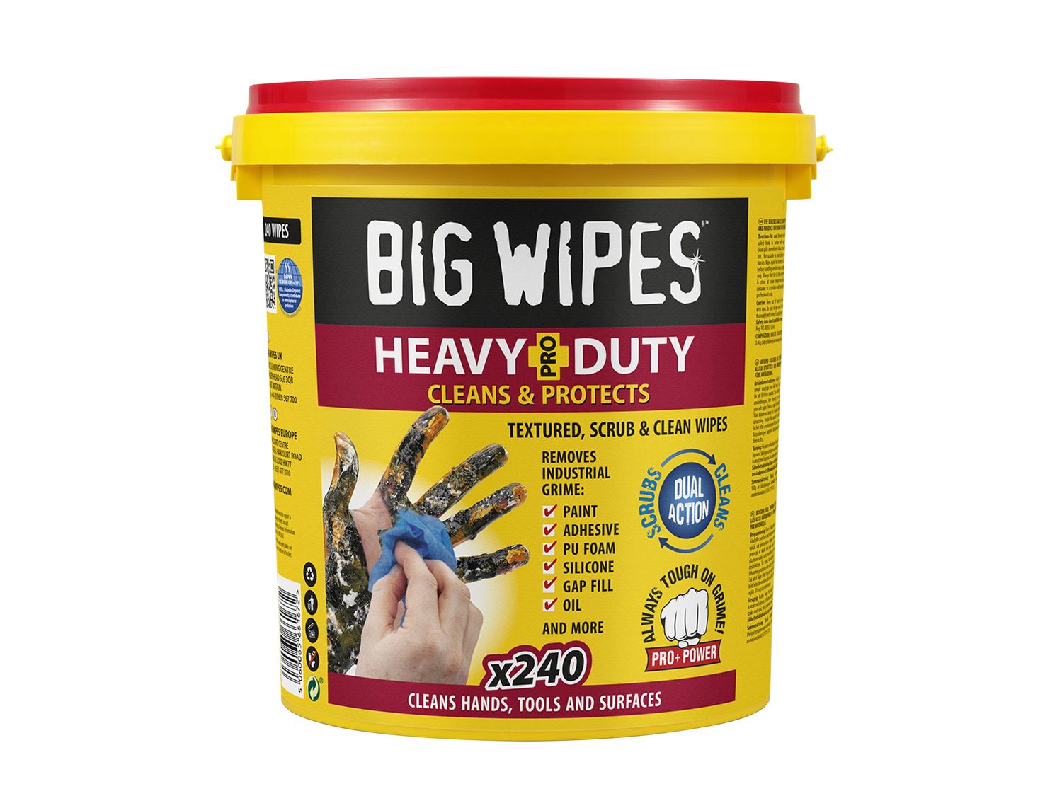 Big Wipes BGW2427 Heavy-Duty Pro+ Antiviral Wipes (Bucket 240)
