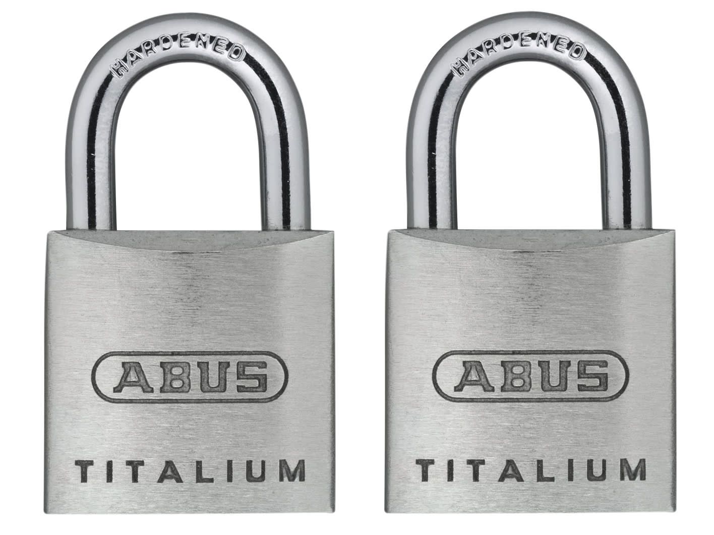 ABUS Mechanical ABU64TI20TC 64TI/20mm TITALIUM™ Padlock Carded Twin Pack