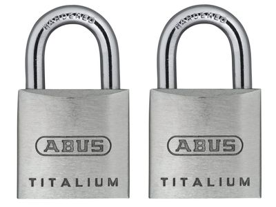 ABUS Mechanical ABU64TI20TC 64TI/20mm TITALIUM™ Padlock Carded Twin Pack