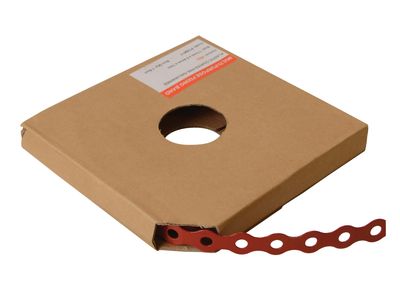 ForgeFix FORPCBR12 Red Plastic Coated Pre-Galvanised Band 12mm x 0.8 x 10m Box 1