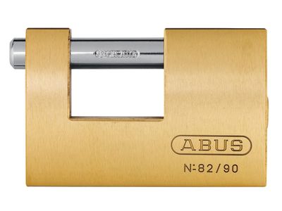 ABUS Mechanical ABU8290C 82/90mm Monoblock Brass Shutter Padlock Carded