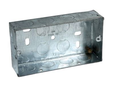Axiom Electrical AXIMB225 Metal Twin Socket Box 25mm (Pack 5)