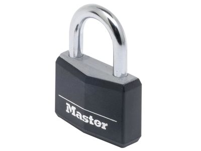 Master Lock MLK9150BLK Aluminium Black Vinyl Cover 50mm Padlock 4-Pin