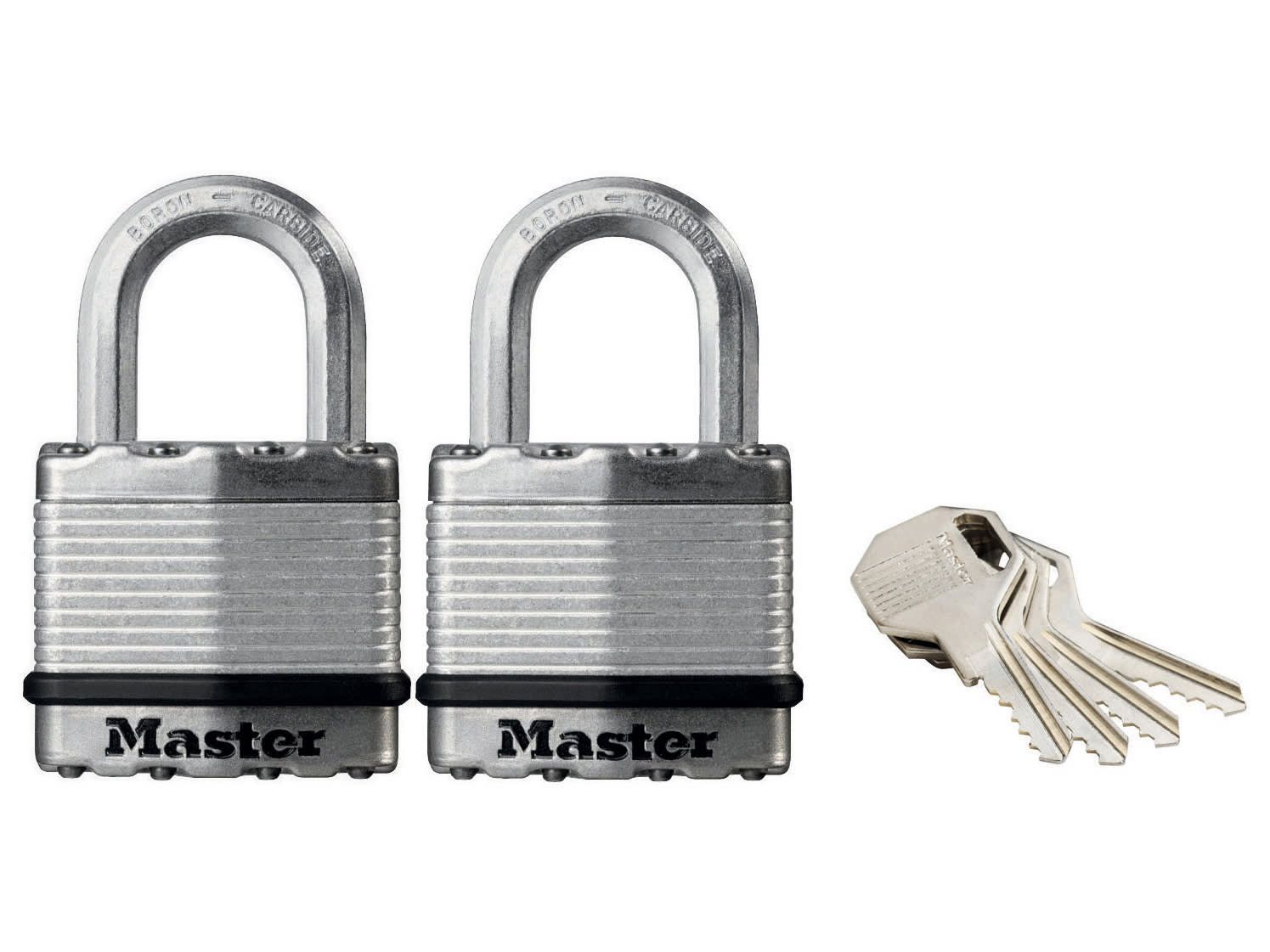 Master Lock MLKM1T Excell™ Laminated Steel 45mm Padlock - 24mm Shackle - Keyed Alike x 2