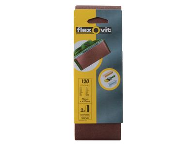 Flexovit FLV26464 Cloth Sanding Belt 457 x 75mm Fine 120G (Pack 2)
