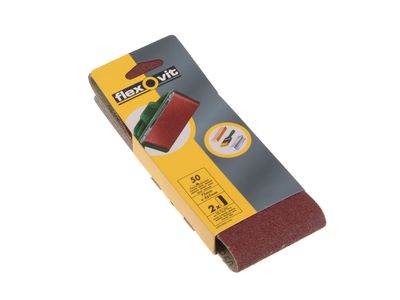 Flexovit FLV26463 Cloth Sanding Belt 457 x 75mm Medium 80G (Pack 2)