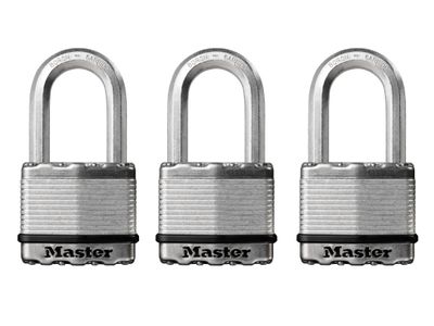 Master Lock MLKM5TRILF Excell™ Laminated Steel 50mm Padlock - 38mm Shackle - Keyed Alike x 3