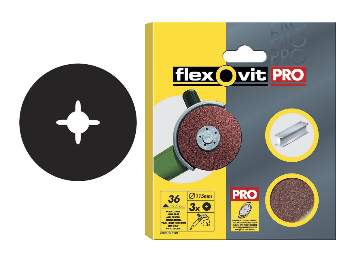 Flexovit FLV27538 Aluminium Oxide Fibre Disc 125mm Fine 80G (Pack 3)