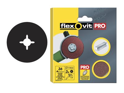 Flexovit FLV27538 Aluminium Oxide Fibre Disc 125mm Fine 80G (Pack 3)