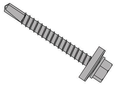 ForgeFix FORTFHW5100L TechFast Roofing Sheet to Steel Hex Screw &amp; Washer No.3 Tip 5.5 x 100mm Box 100