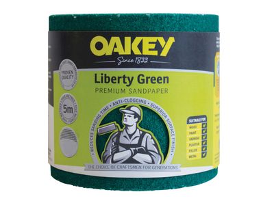 Oakey OAK63913 Liberty Green Sanding Roll 115mm x 5m Coarse 60G