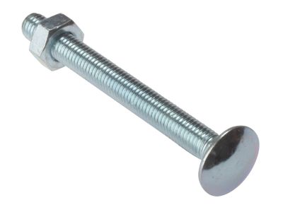 ForgeFix 10CB8160 Carriage Bolt &amp; Nut ZP M8 x 160mm (10)