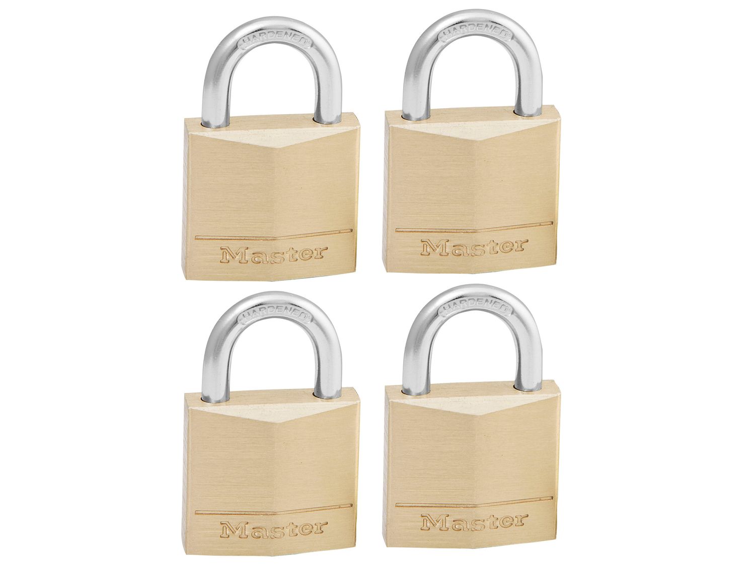 Master Lock MLK130Q Solid Brass 30mm Padlock 4-Pin - Keyed Alike x 4