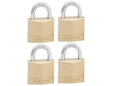 Master Lock MLK130Q Solid Brass 30mm Padlock 4-Pin - Keyed Alike x 4