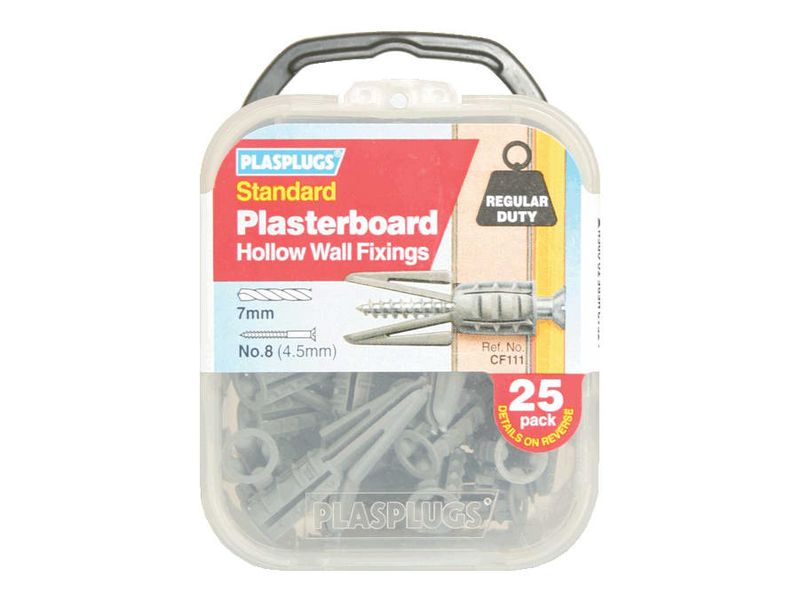 Plasplugs PLACF111 CF 111 Standard Plasterboard Fixings Pack of 25