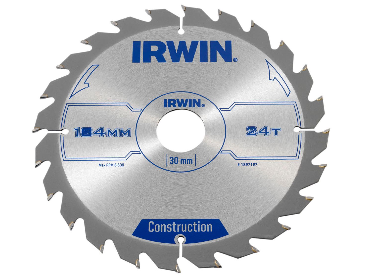 IRWIN IRW1897197 Construction Circular Saw Blade 184 x 30mm x 24T ATB