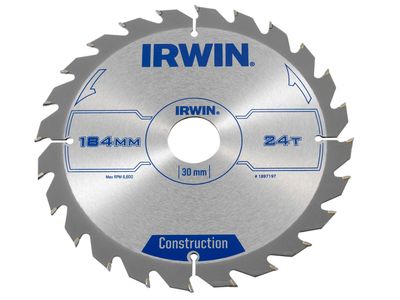IRWIN IRW1897197 Construction Circular Saw Blade 184 x 30mm x 24T ATB