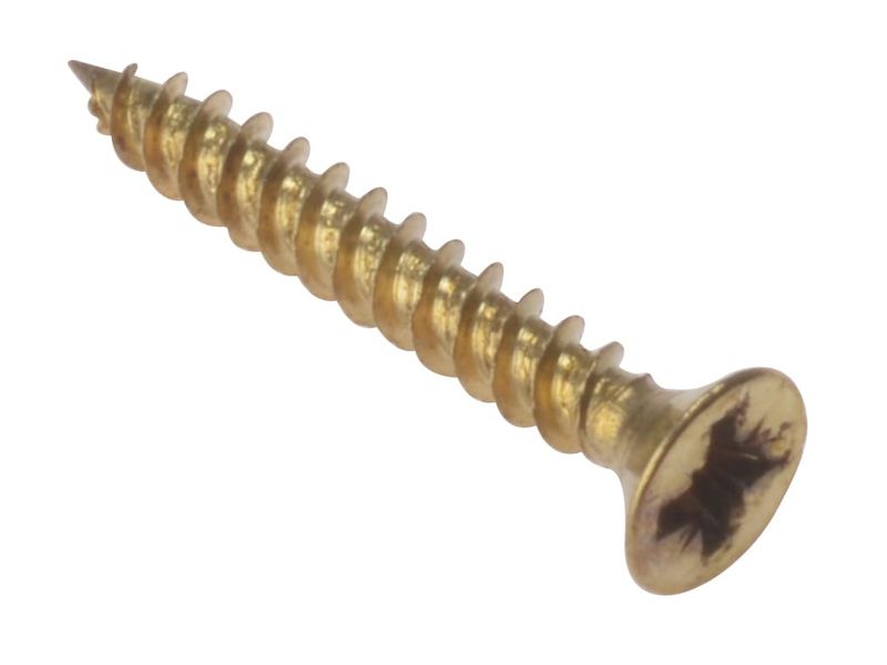 ForgeFix FORCSK11210E General Purpose Pozi Compatible Screw CSK TT Electro Brass 1.1/2in x 10 Box 200