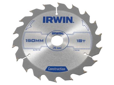 IRWIN IRW1897089 Construction Circular Saw Blade 150 x 20mm x 18T ATB