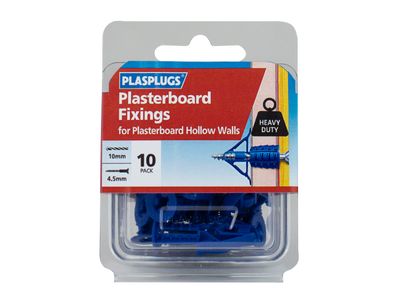 Plasplugs PLAHCF110 HCF110 Heavy-Duty Plasterboard Fixings Pack of 10