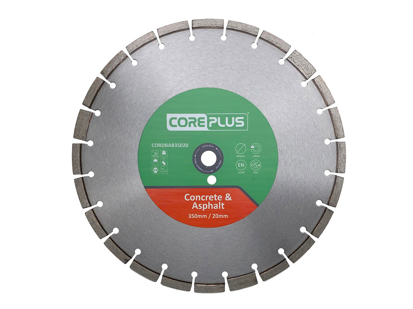 CorePlus CORDBAB35020 Concrete and Asphalt Diamond Blade 350mm x 20mm