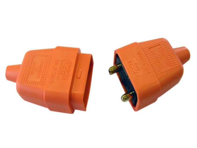 Dencon DCN9412ORNB 2 Pin Rubber Connector Plug 10A Orange