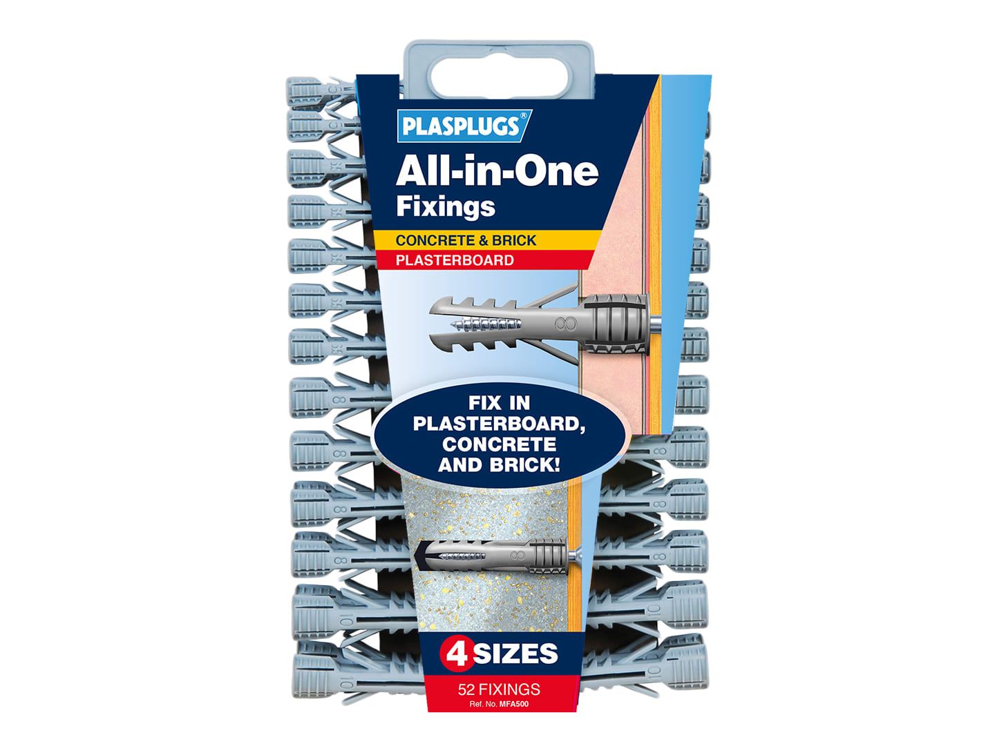Plasplugs PLAMFA500 MFA 500 All-In-One Fixings Assorted (52)