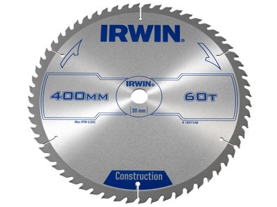 IRWIN IRW1897348 General Purpose Table &amp; Mitre Saw Blade 400 x 30mm x 60T ATB