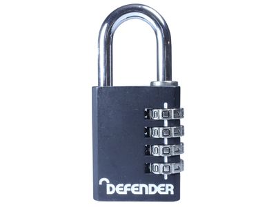 DEFENDER DEFCOMBI40 Black Die-Cast Combination Padlock 40mm