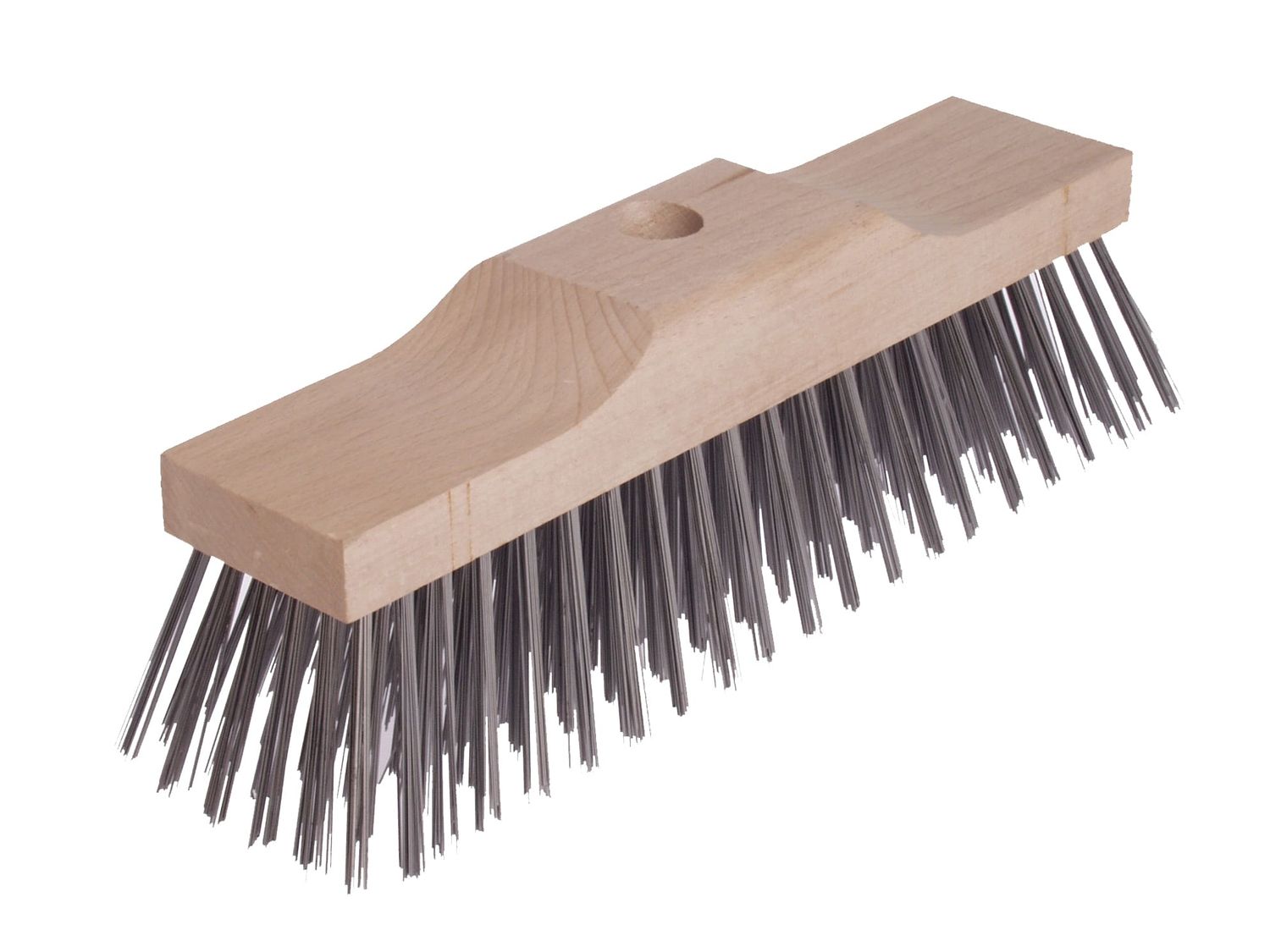 Lessmann LES146201 Raised Wooden Stock Broom Head 6 Row Steel Wire 300 x 70mm